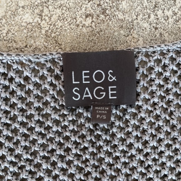 4/$20 LEO & SAGE Fringe Sleeveless Poncho in Slate Grey size small 100% Cotton - Picture 4 of 7